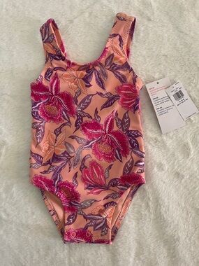 Old Navy Floral Pink Girls' One-Piece Swimsuit SZ 12-18 months